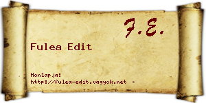 Fulea Edit névjegykártya